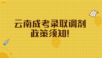 云南成考錄取調劑政策